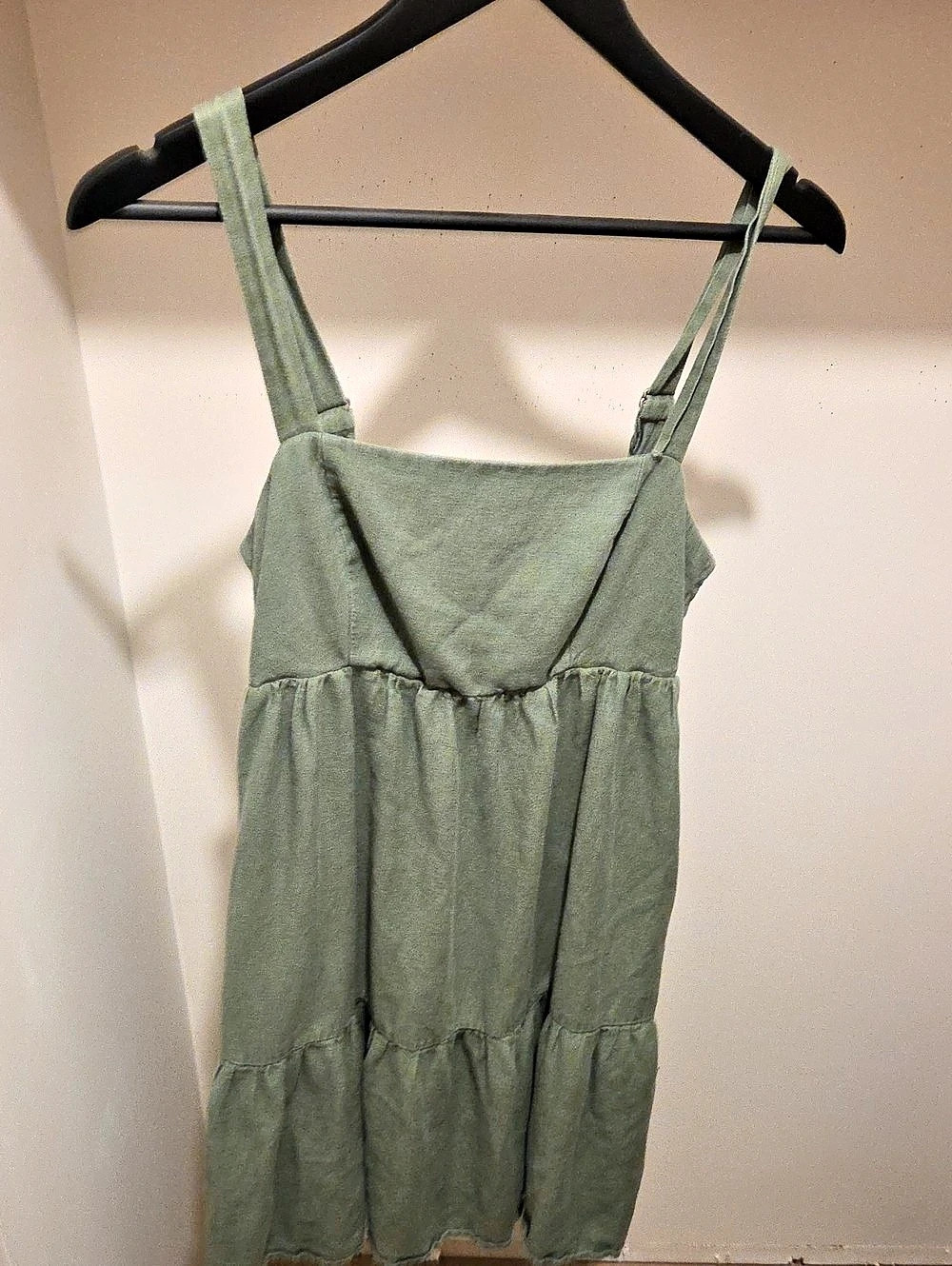 Dalia Short Linen Dress Linen Mini Dress Green Medium